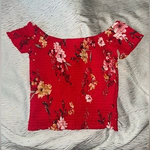 RED OFF SHOULDER TOP